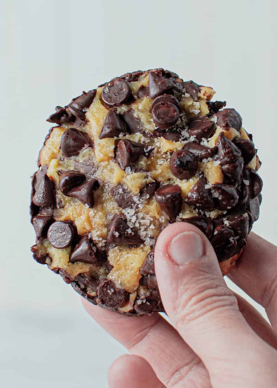 Hand holding Chocolate Chip Cookies