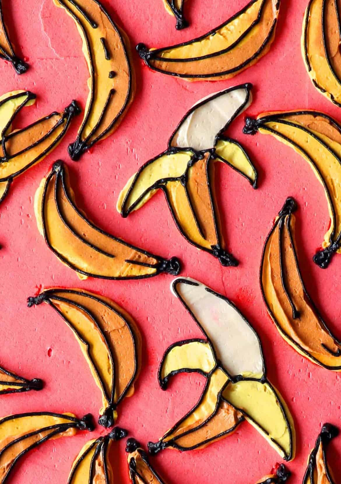 Close up of Banana Sheet Cake