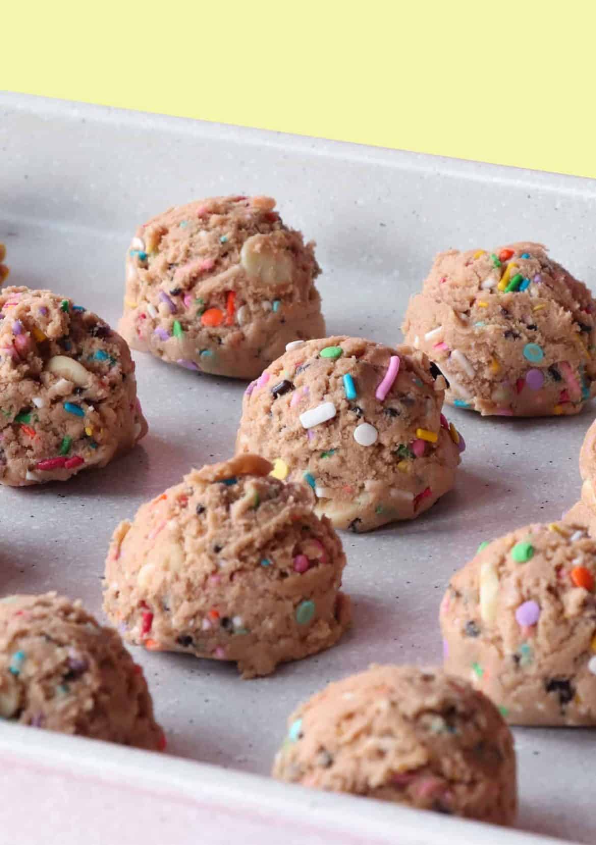 Tray of Funfetti Cookie Dough Truffles