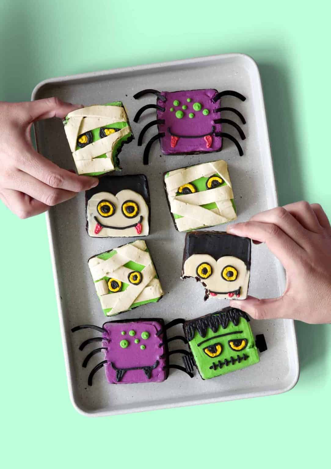 Monster Mash Brownies Halloween Dessert Cake