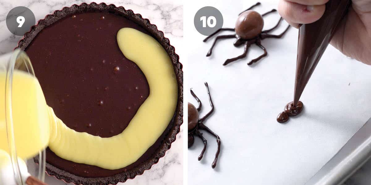 Halloween Spiderweb Chocolate Tart