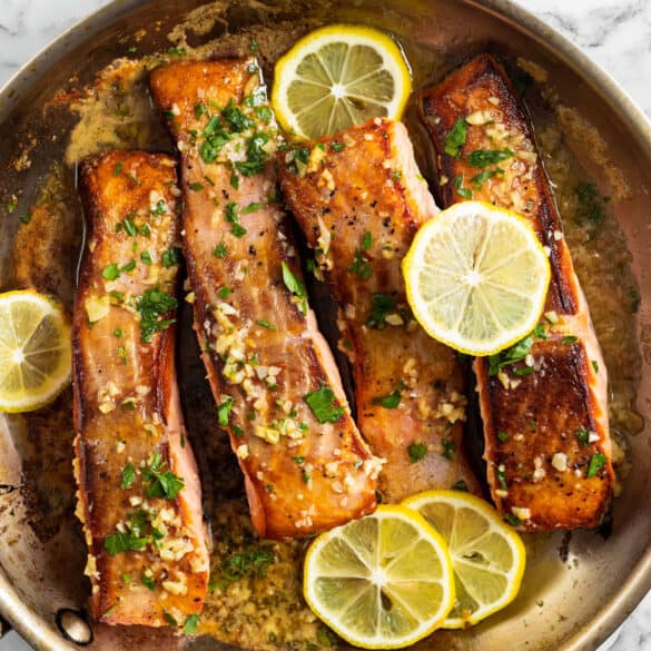 Lemon Garlic Pan Seared Salmon The Scranline