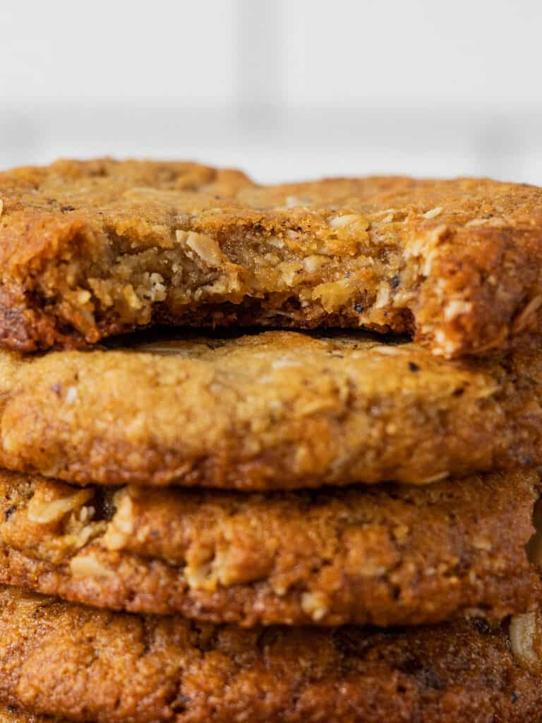Anzac Biscuits - extreme close up
