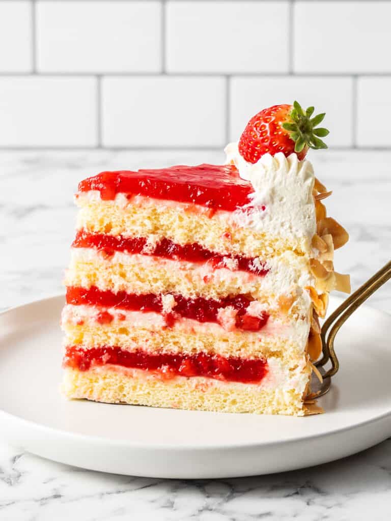 Strawberry Cake Slice Coconut Strawberry Cake Finished In Under 1