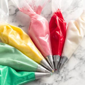 Square thumbnail image of icings in piping bags