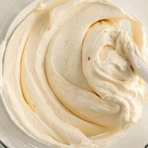 Square image of frosting looking smooth and wavy