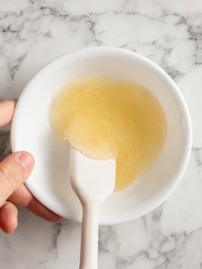 Blooming the gelatin in water and letting it rest