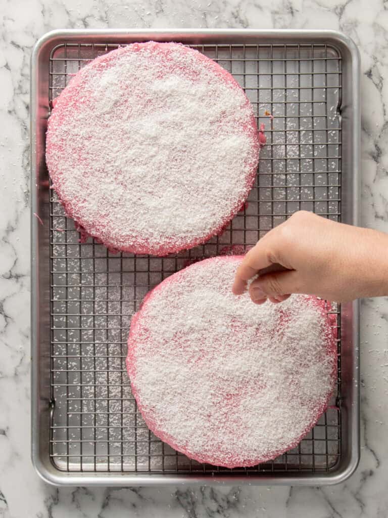 Adding the coconut on top