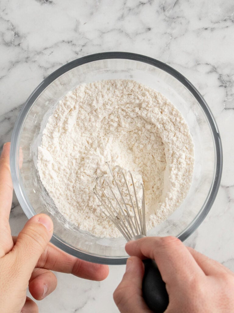 Whisking the dry ingredients together
