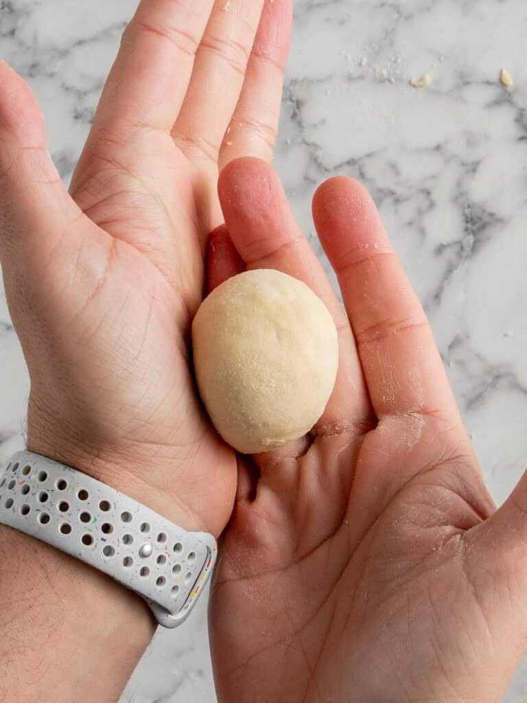 Showing how round they come out when pinching the bottoms